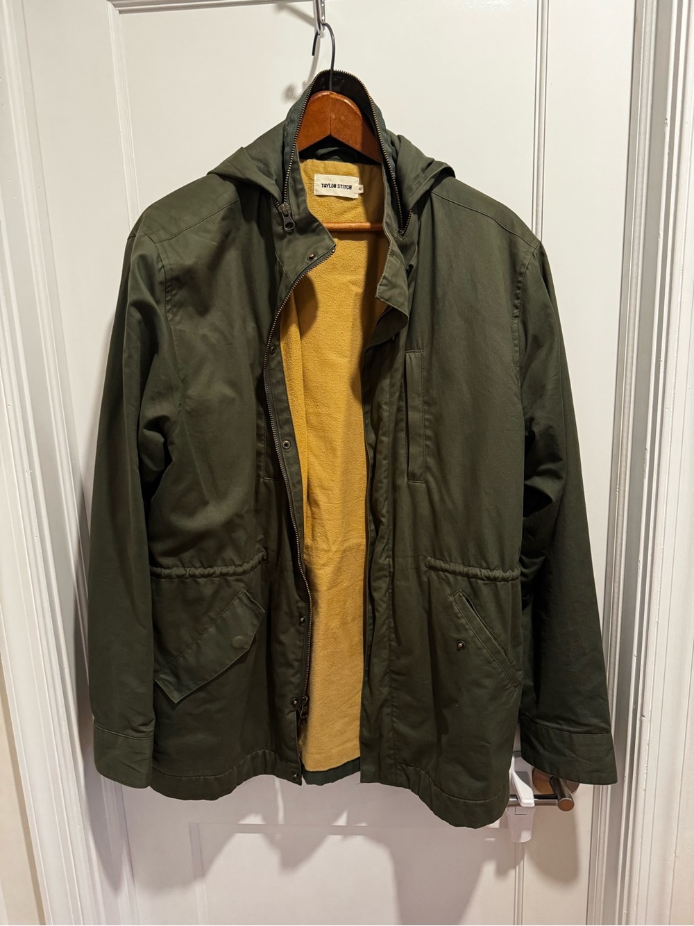 Taylor Stitch Olive Field Jacket with Mustard Liner